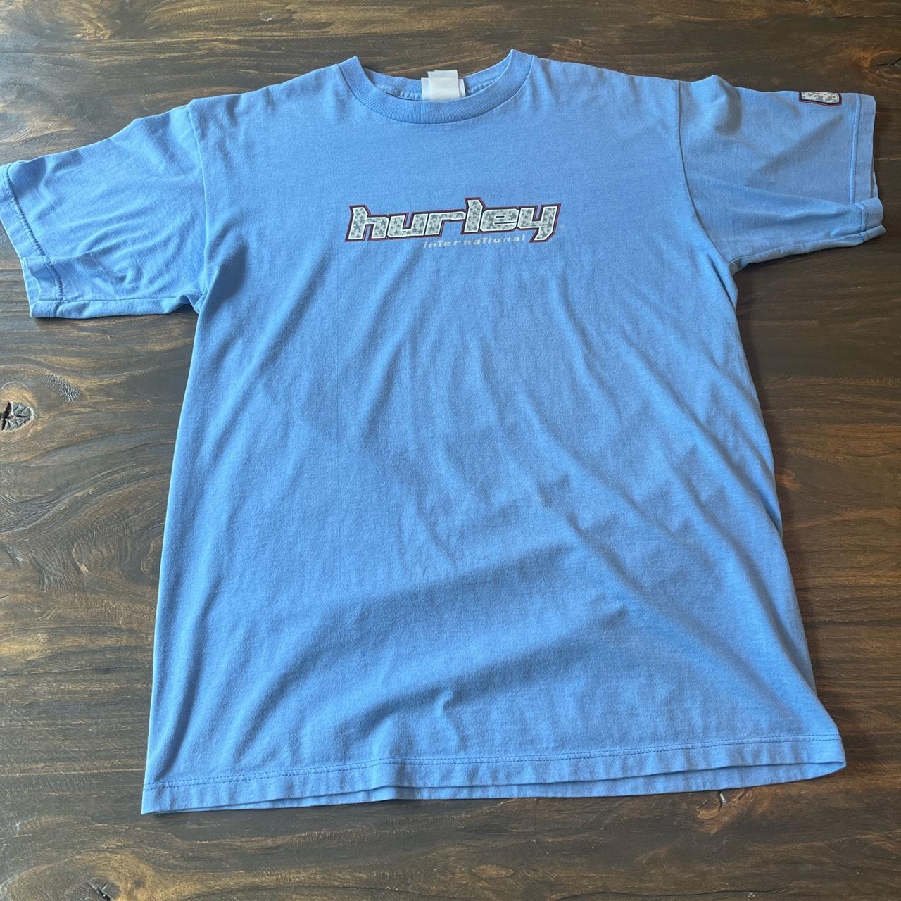 Vintage Light blue Hurley international shirt, no... - Depop