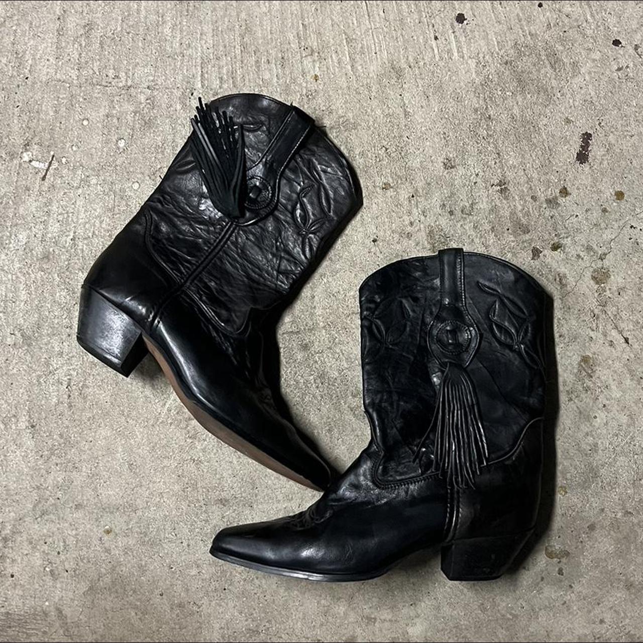 Vintage 70s Laredo boots with tassles Sz... - Depop