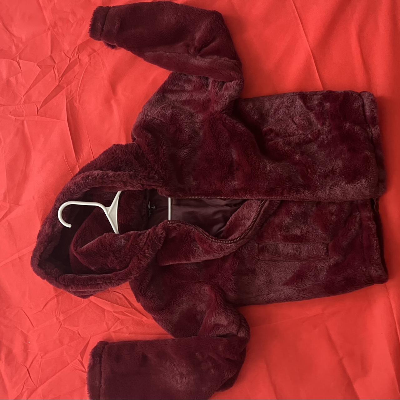 Fashion Nova Women's Burgundy Coat Depop
