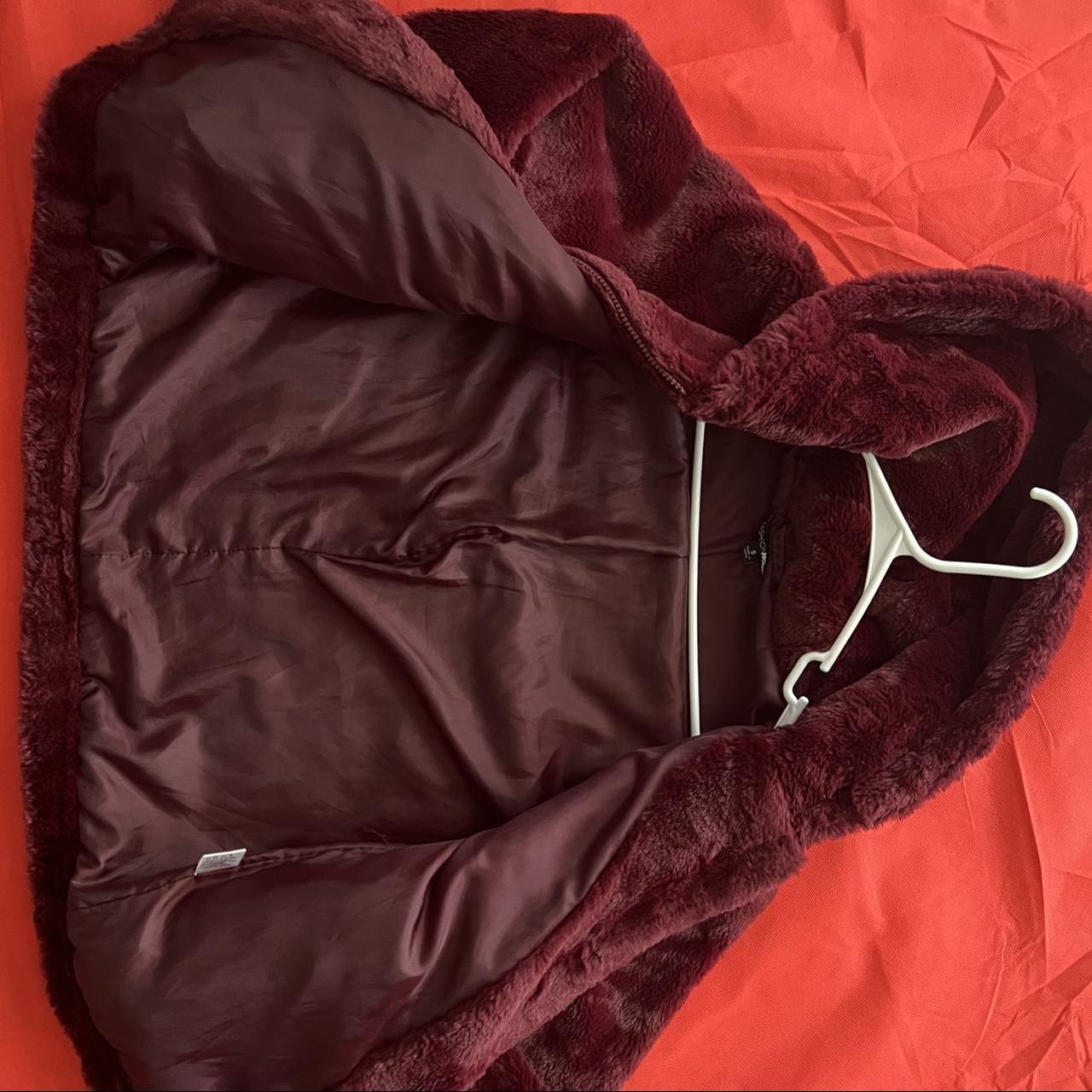 Fashion Nova Women's Burgundy Coat Depop