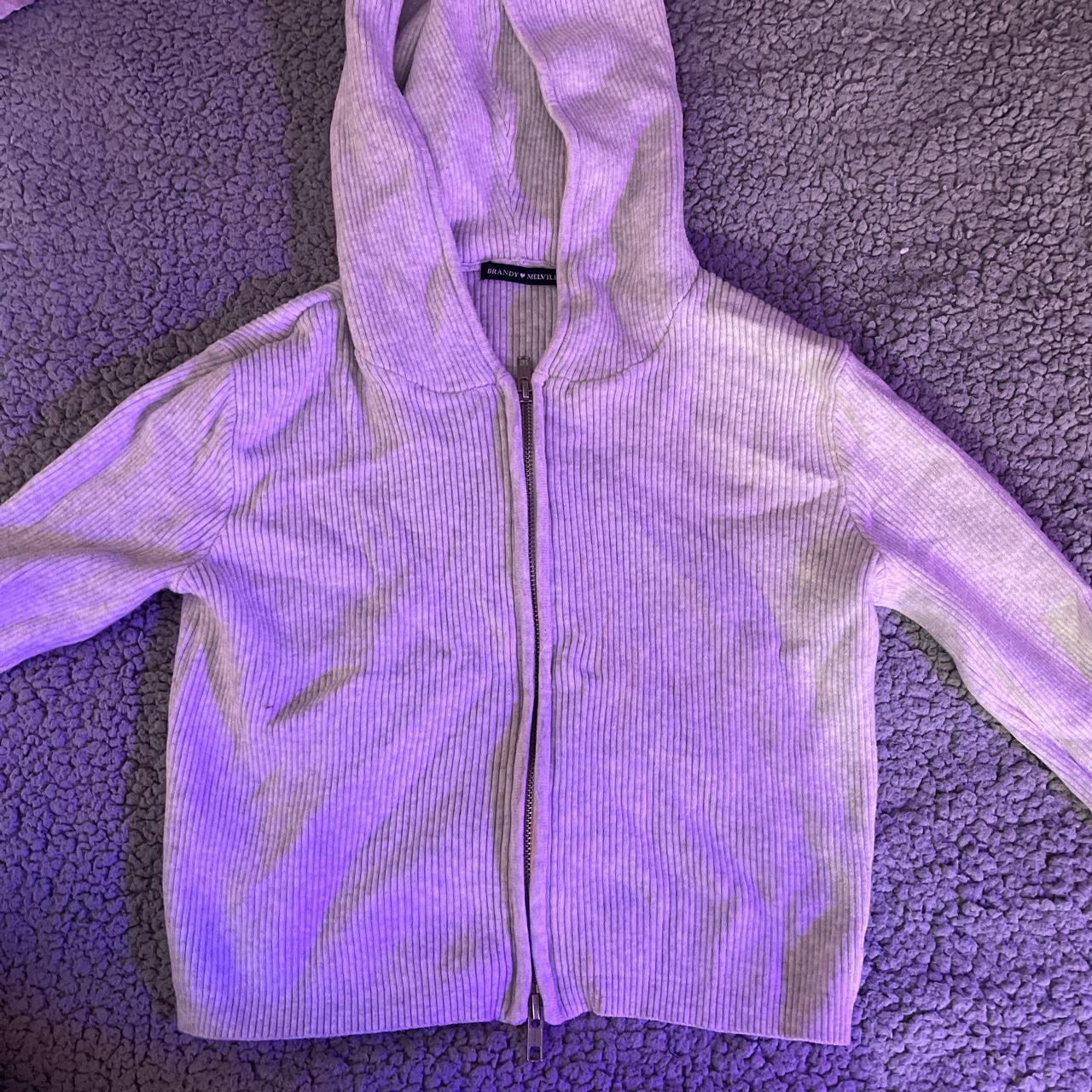 brandy Melville, gray zip up minor stain on the... Depop