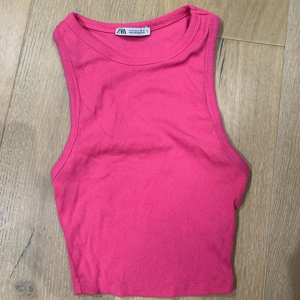 💖🎀🎟️🌸 Zara ribbed tank in Barbie pink #barbie #tank... - Depop