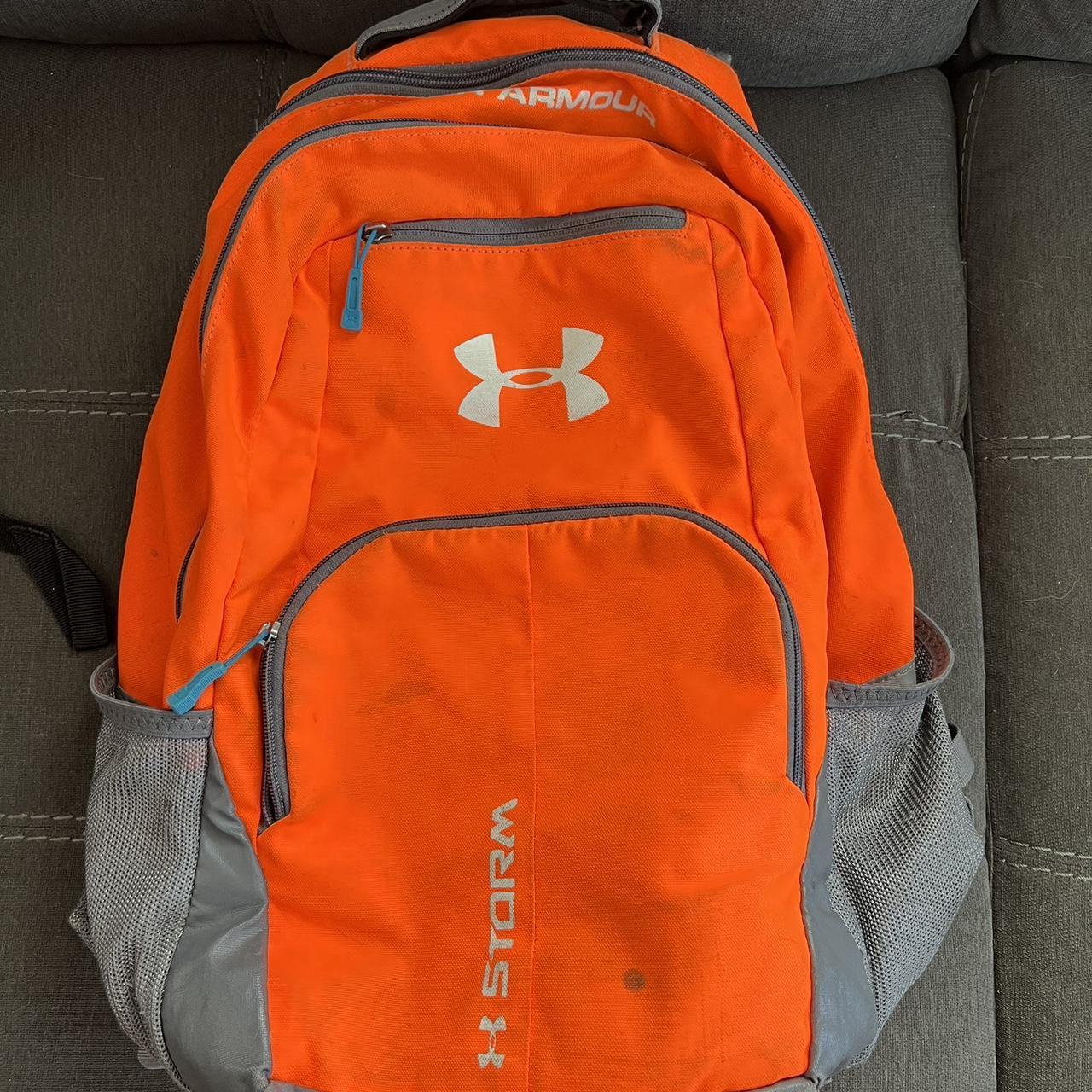 Under Armour Grey and Orange Bag Depop