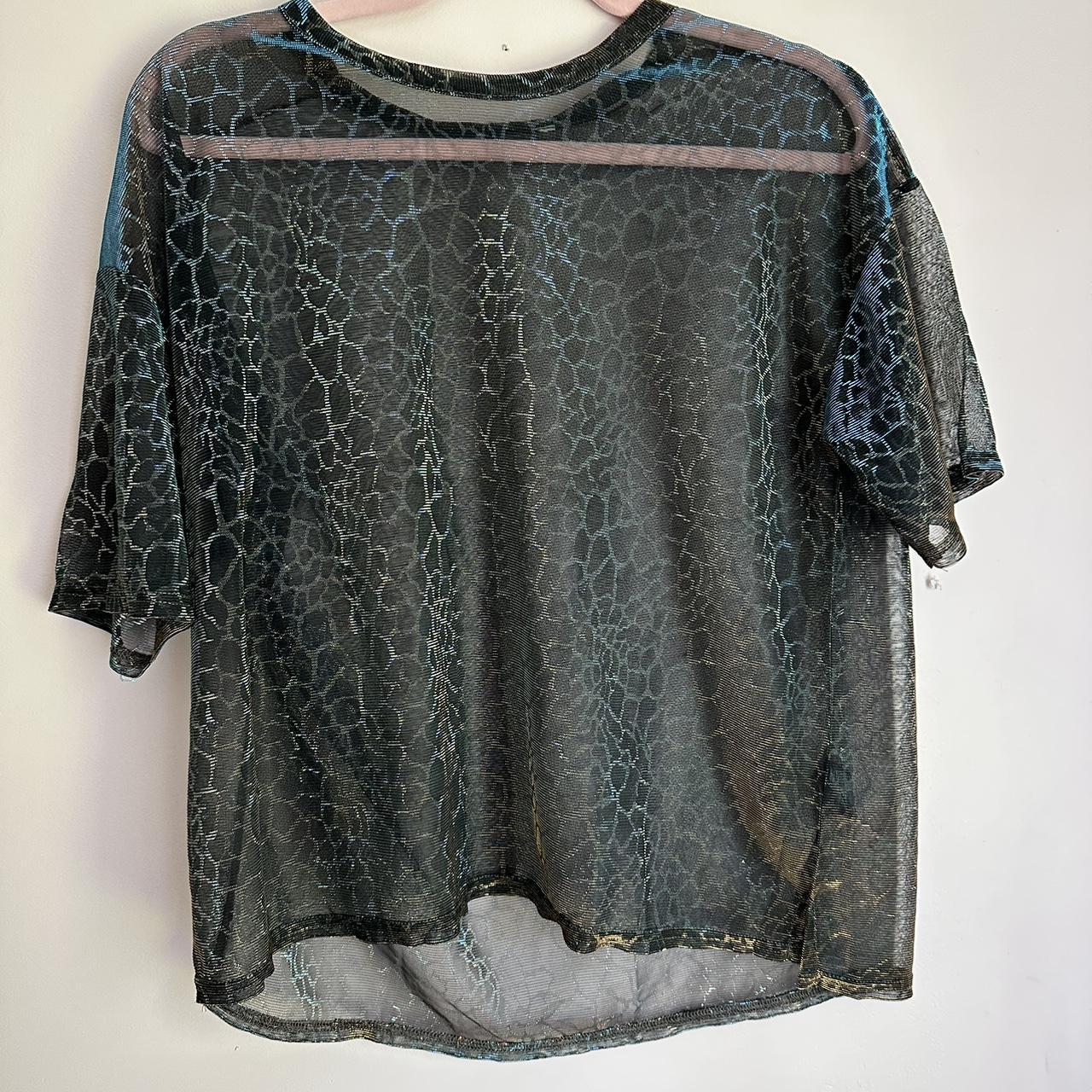 Silence + Noise Iridescent Shimmer Mesh Tee