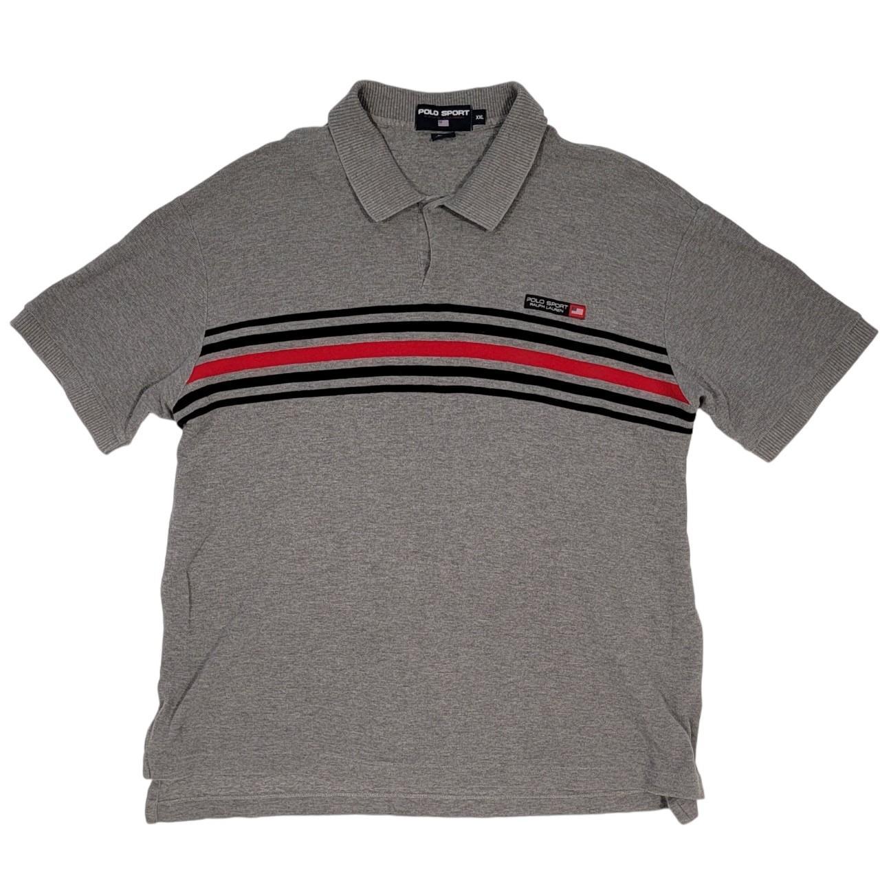 Polo Sport Men's Grey and Red Polo-shirts | Depop