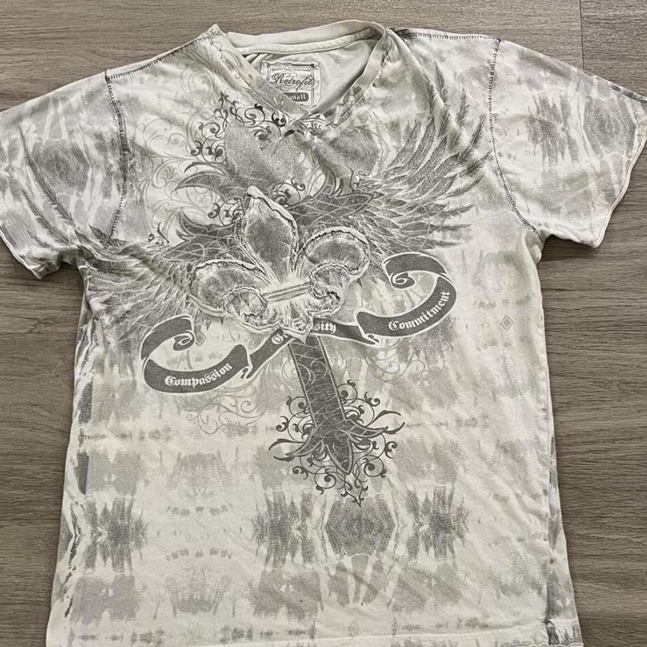 Affliction grey shirt y2k #vintage The price is... - Depop