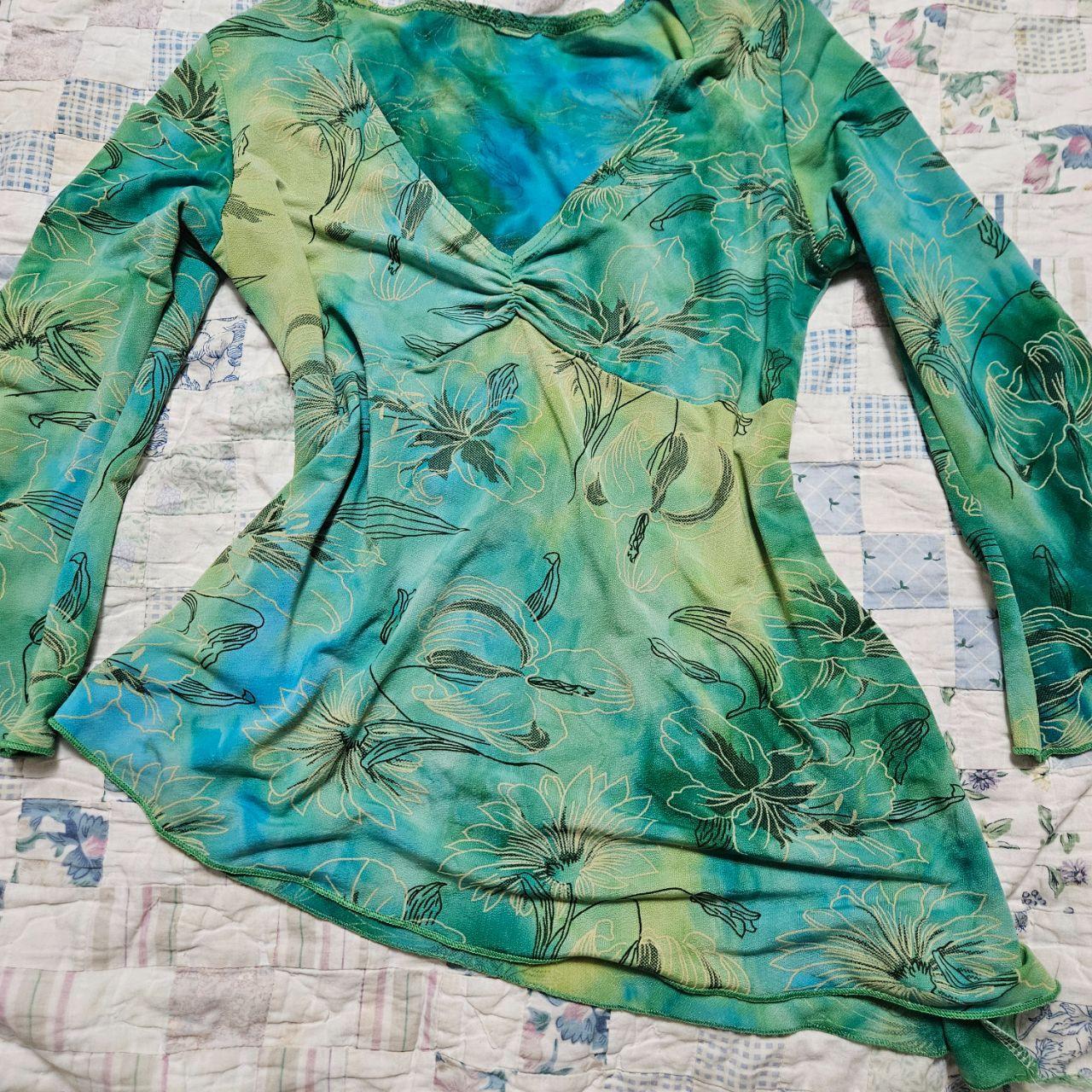 Source Unknown Women's Crop top - Green/Multi - S… - image 2