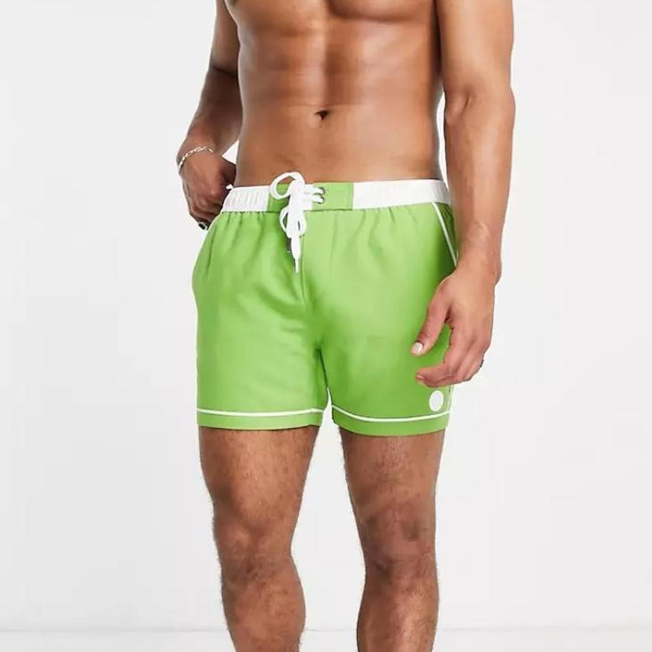 Native Youth Men's Green and White Swim-briefs-shorts (3)