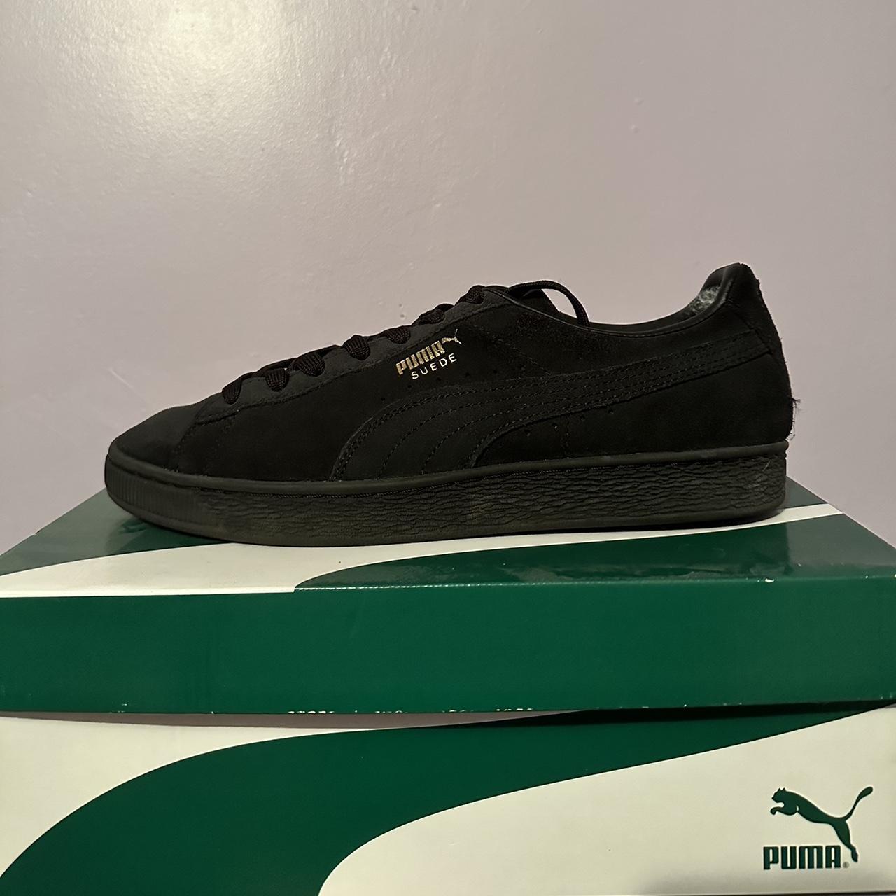 Black Puma Suede size 9.5 - Depop