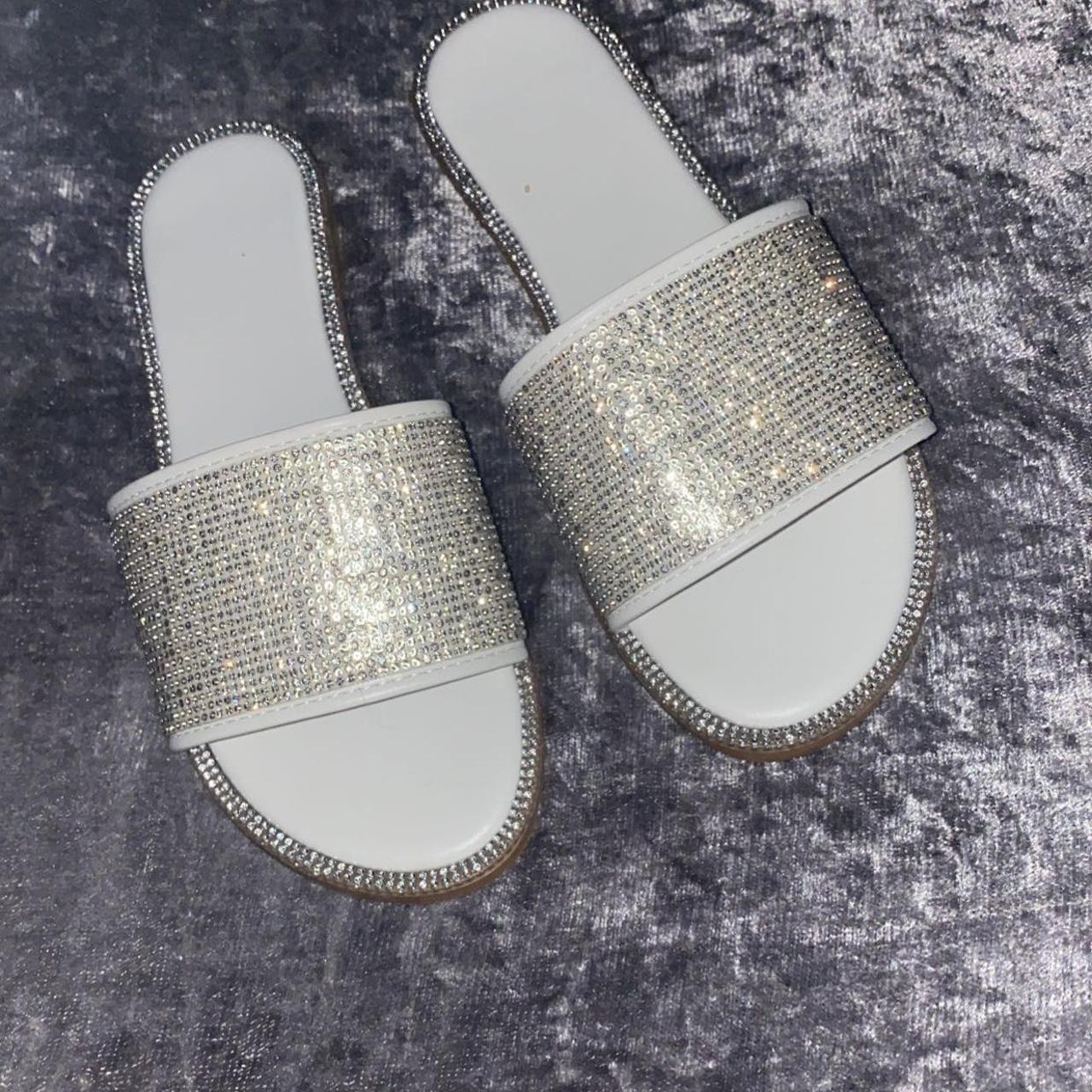 glitter diamonte sliders from boutique - Depop