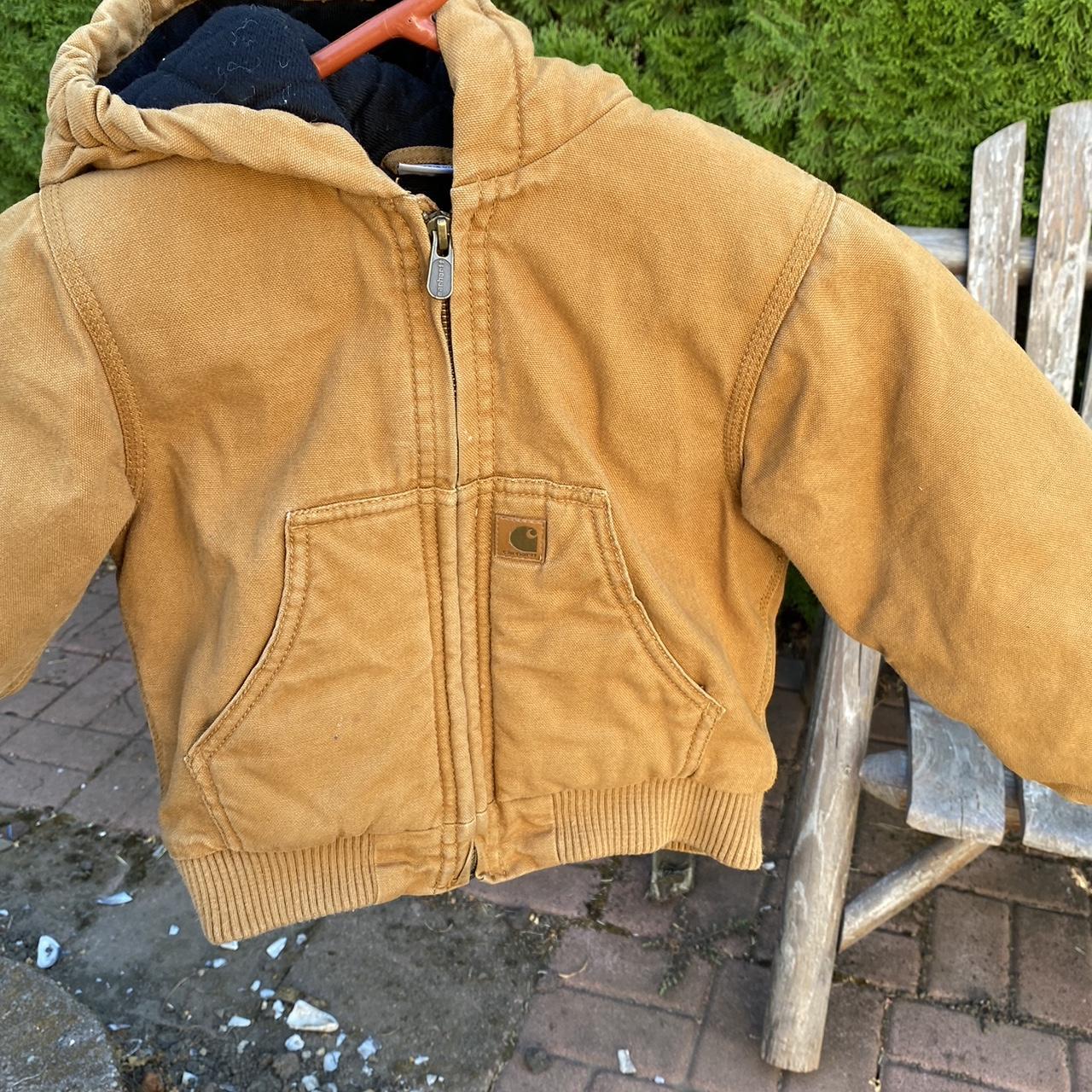 Carhartt overalls in tan colorway with patch on the... Depop