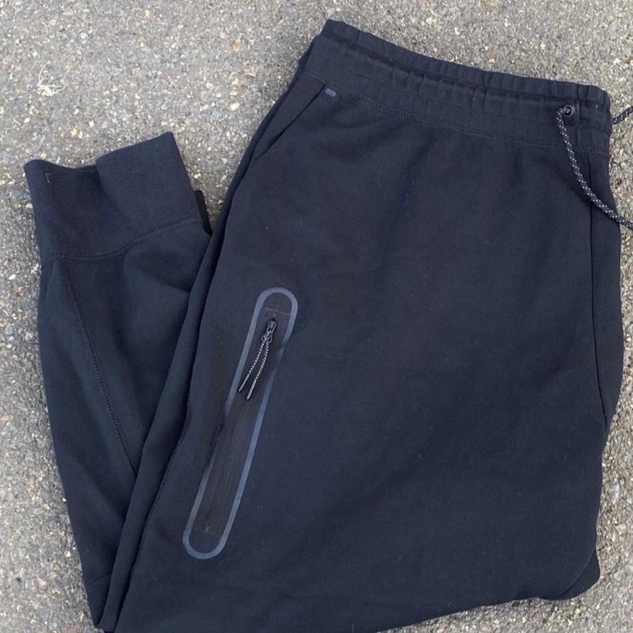 Nike tech sweatpants black colorway with zipper... - Depop