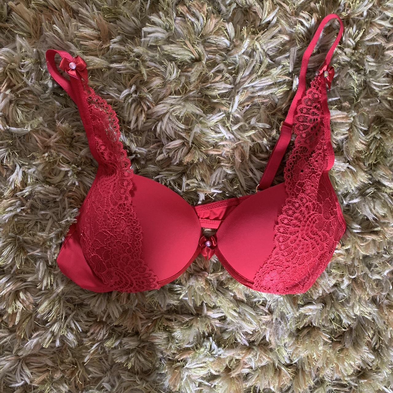 Cherie Amie Women's Red and Gold Bra