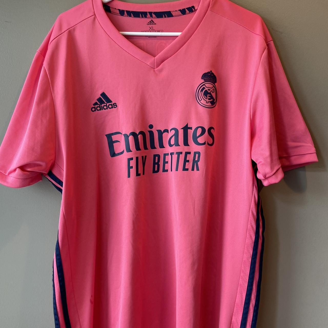 Pink Real Madrid soccer jersey - Depop