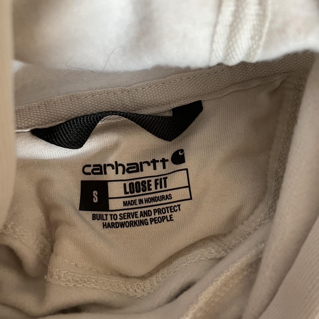 Carhartt Women's Cream Hoodie | Depop