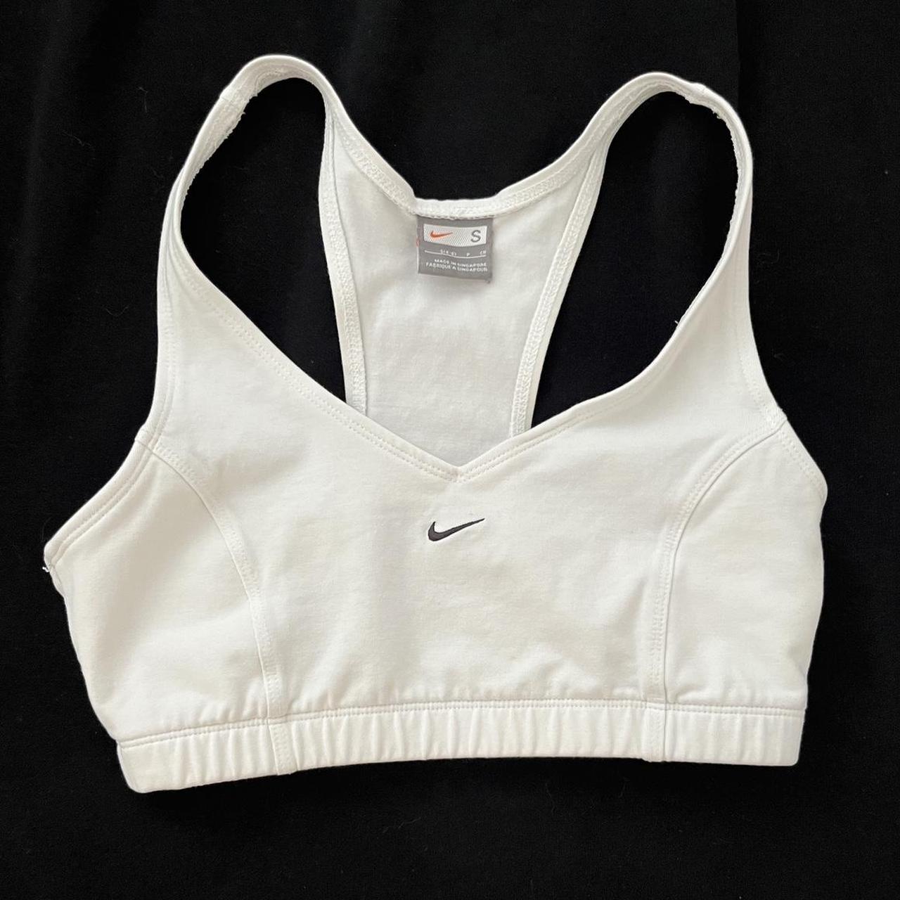 White Nike Womens Swoosh Medium Support Sports Depop 9092