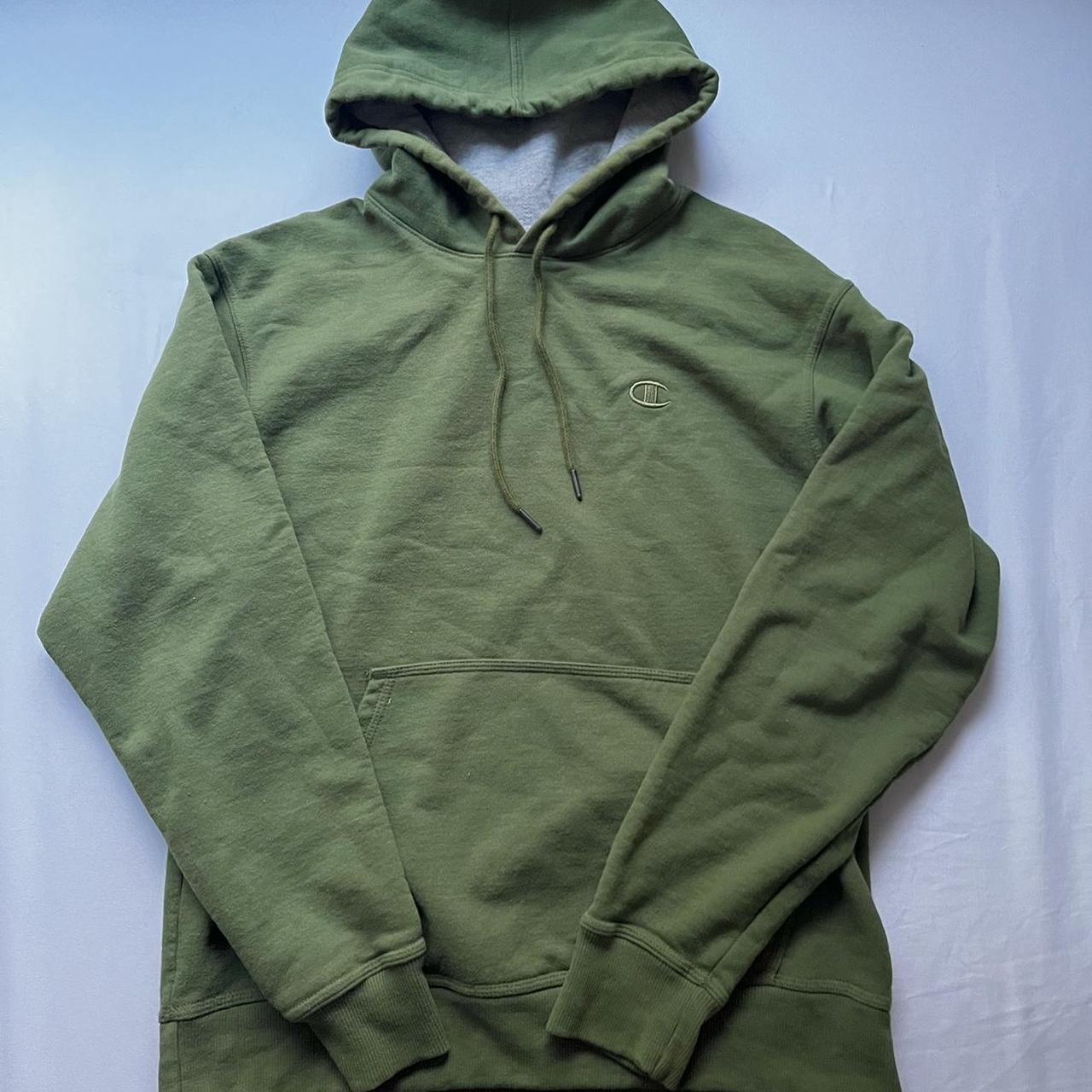 Army green champion discount hoodie