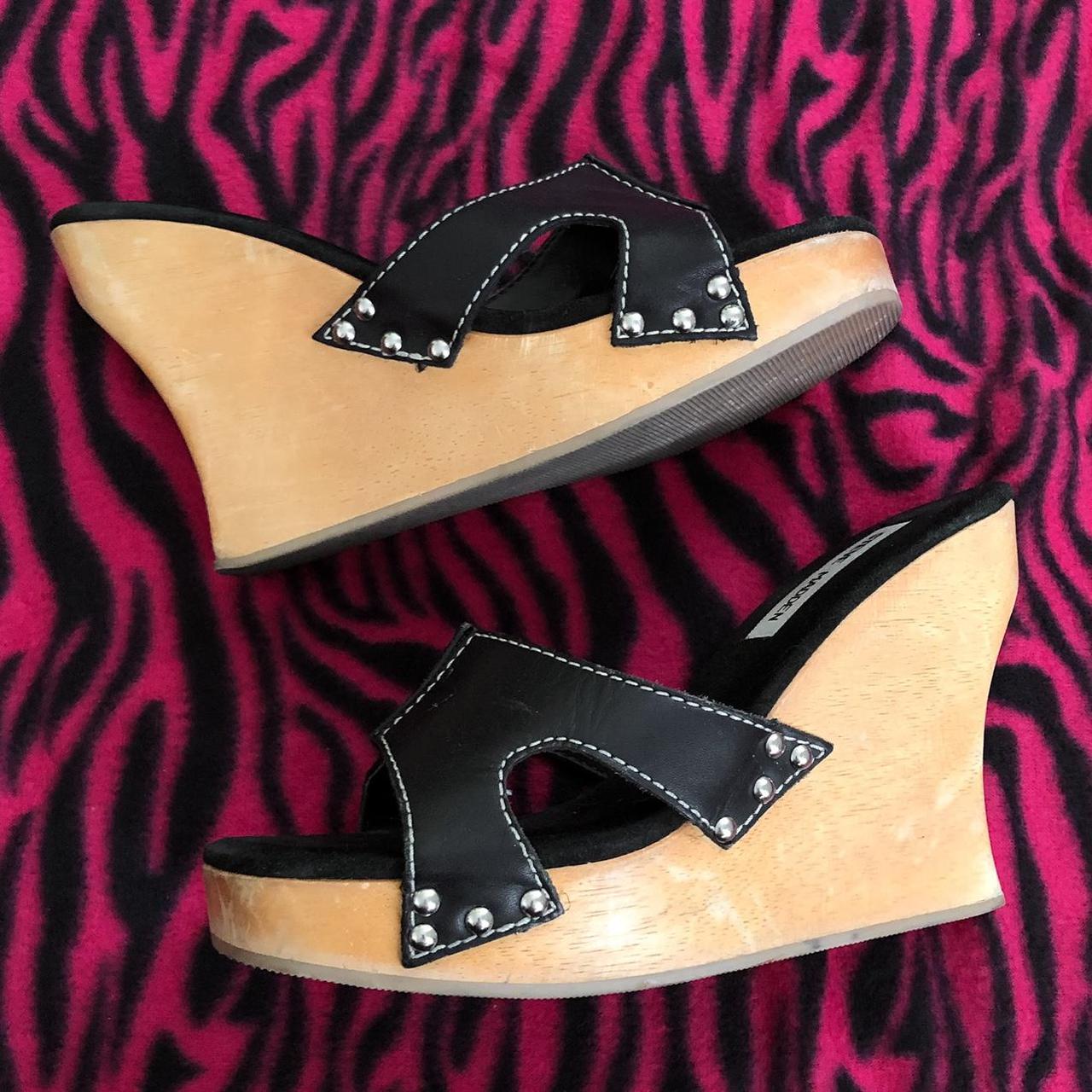 Steve madden black wedges 90s deals