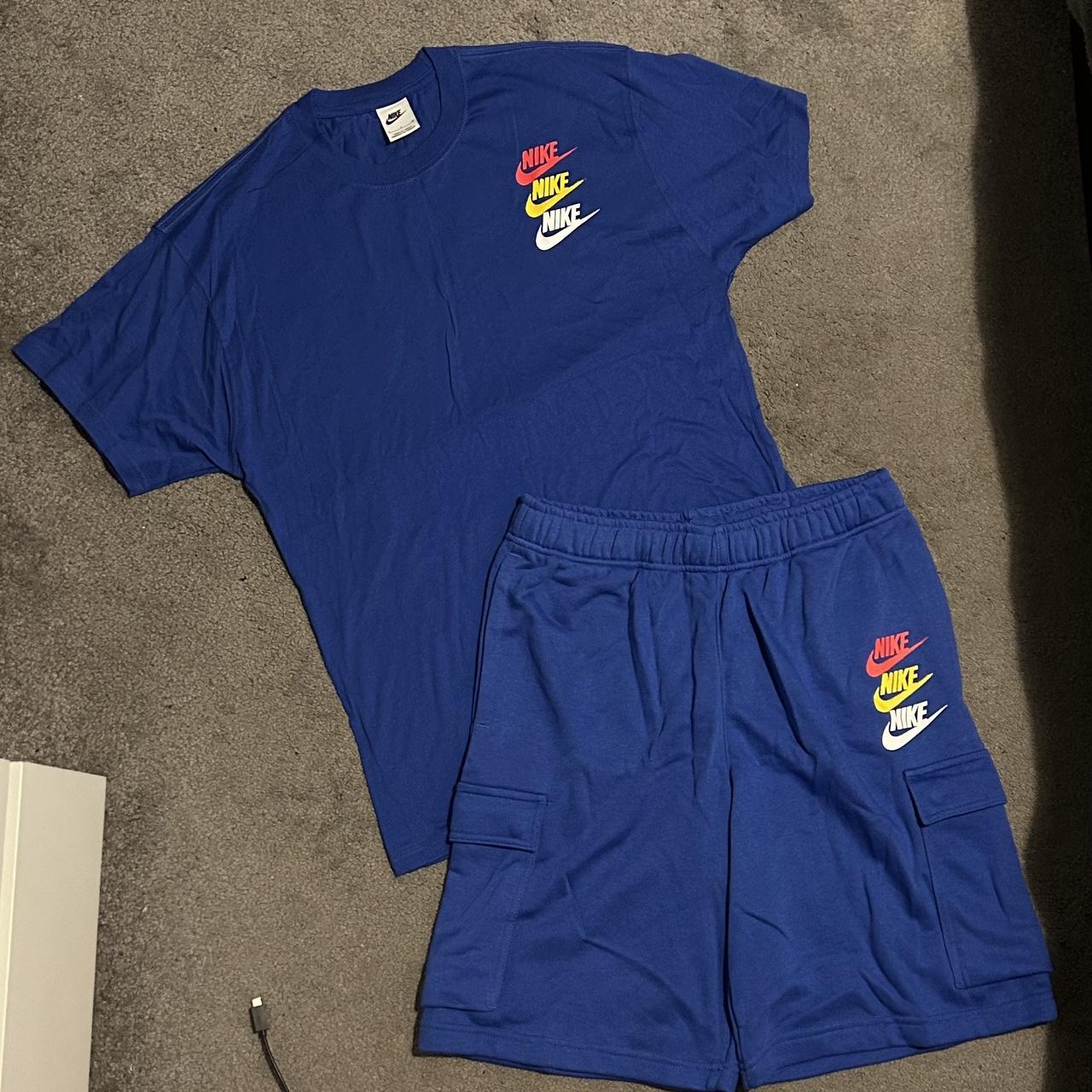 Blue Nike set good condition worn once - Depop