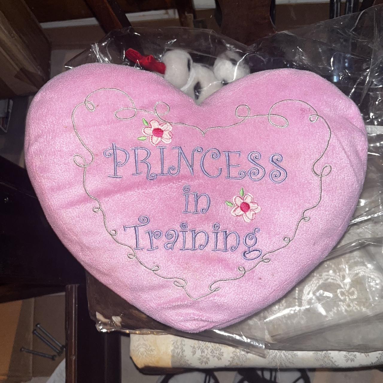 pink princess in training heart pillow rip at bottom... - Depop