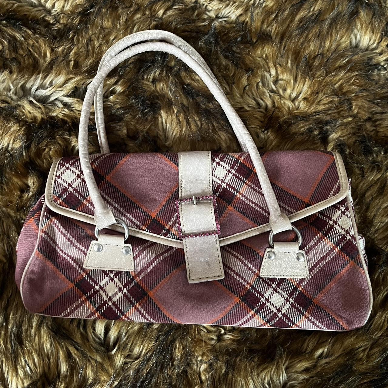 mussio degroot pink plaid purse hard to find - Depop