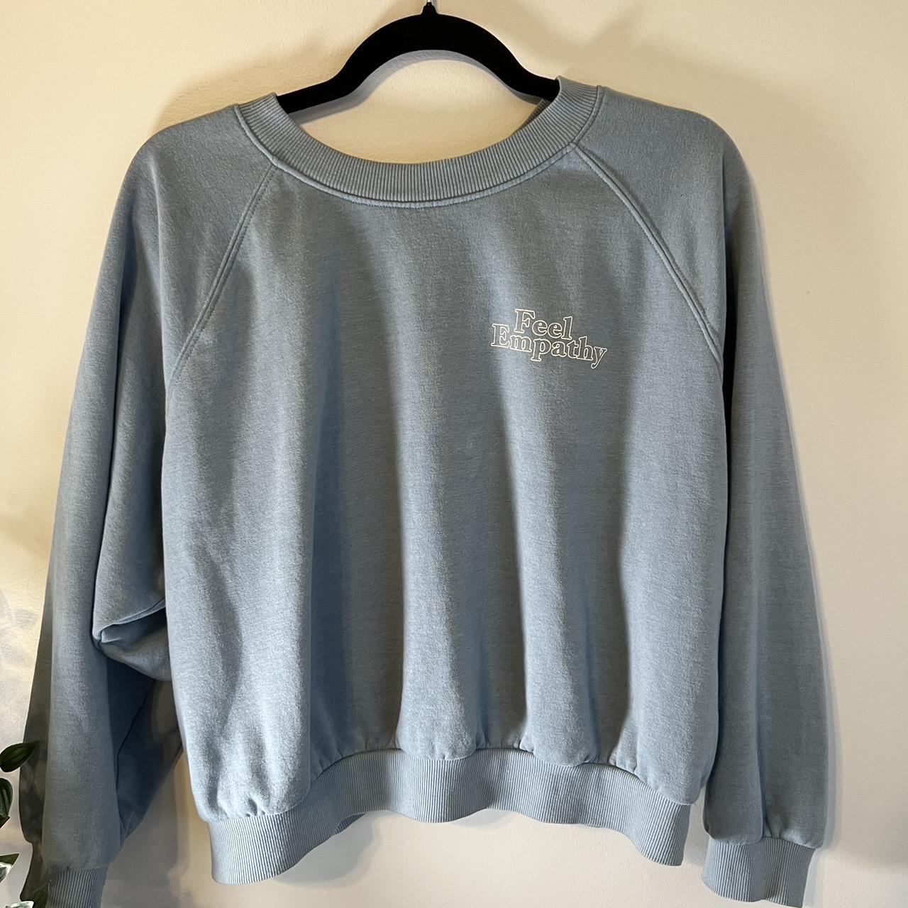 H&M Women's Blue and Grey Jumper | Depop