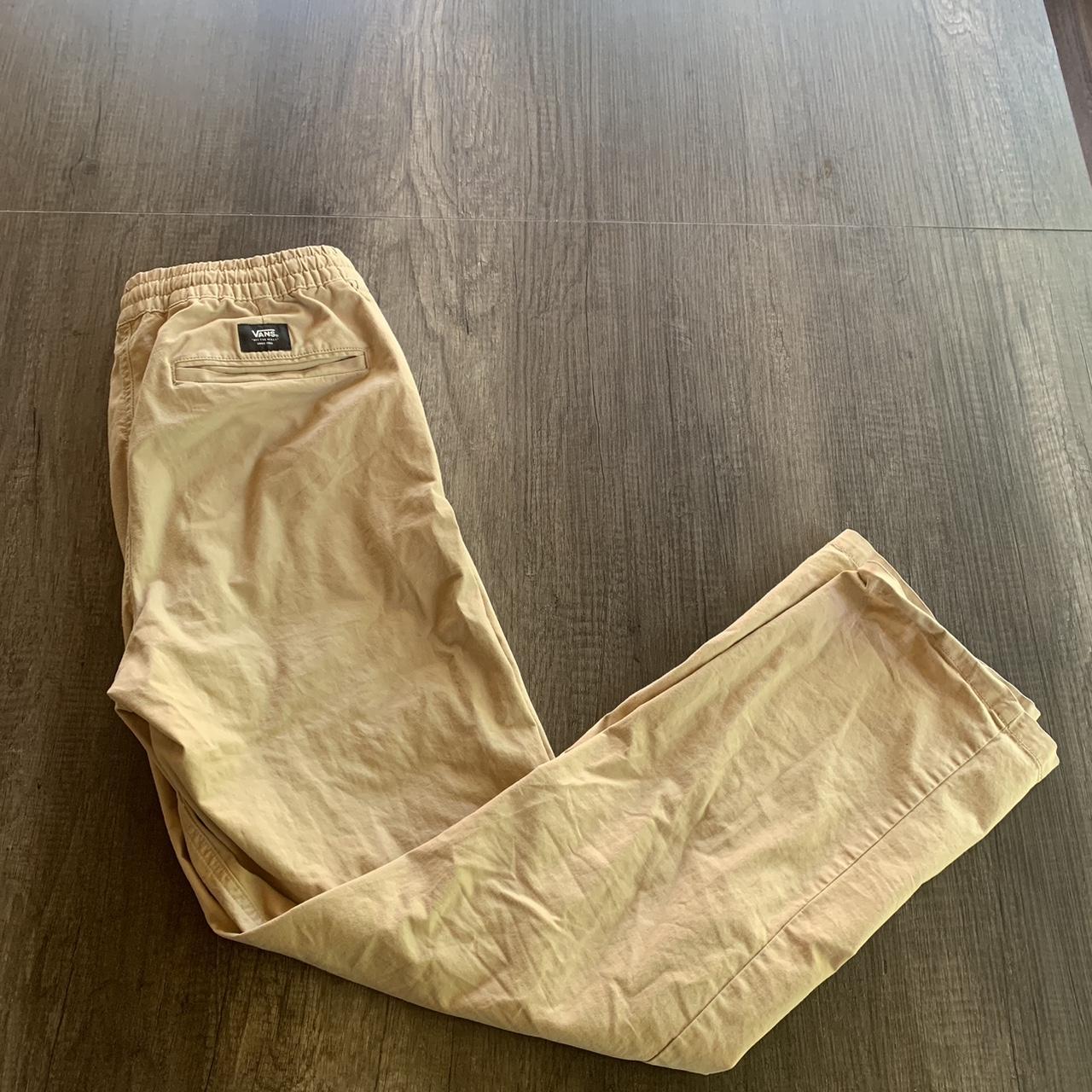 Vans drawstring pants vans pants tan skate Depop