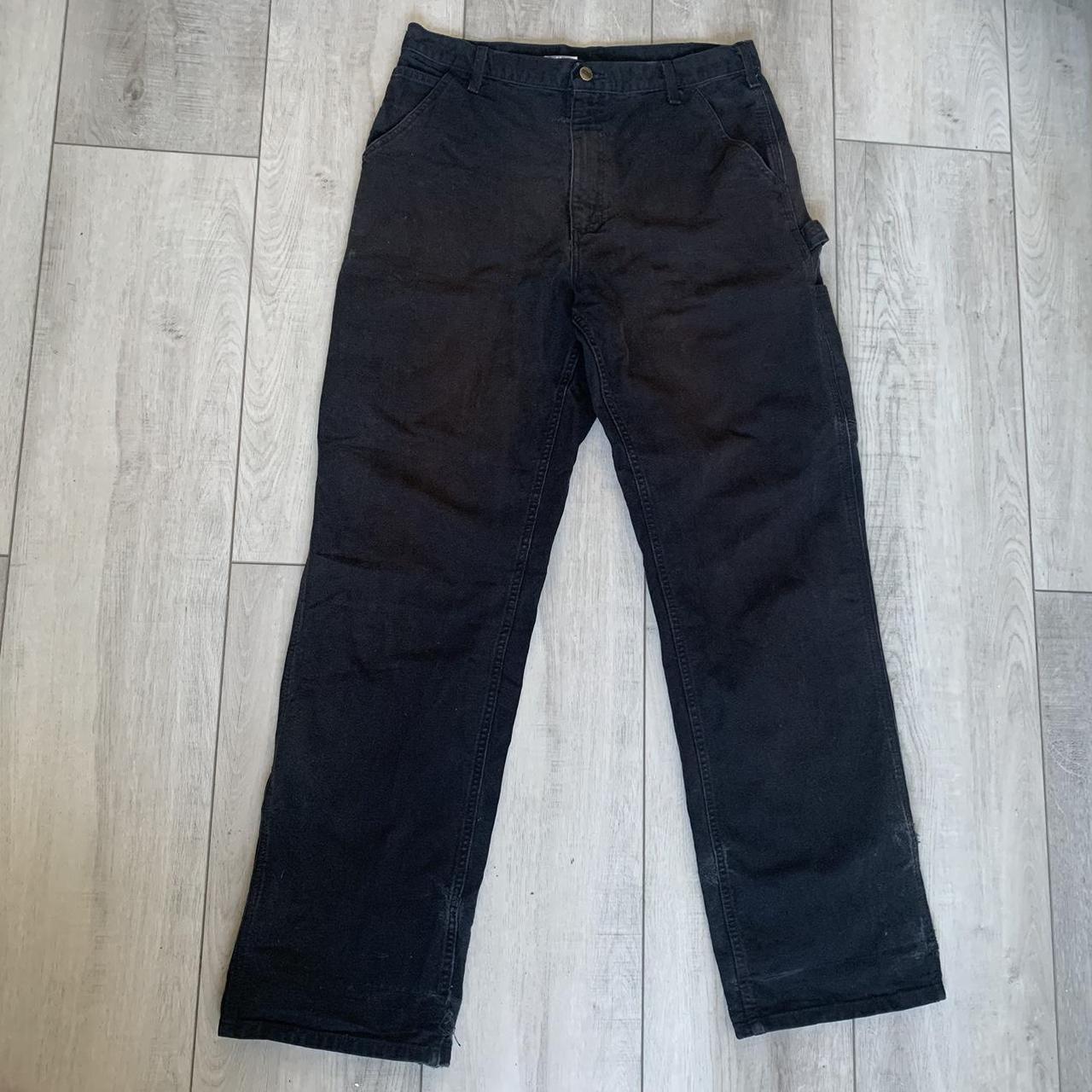 Carhartt reinforced black carpenter jeans size 34x34... - Depop