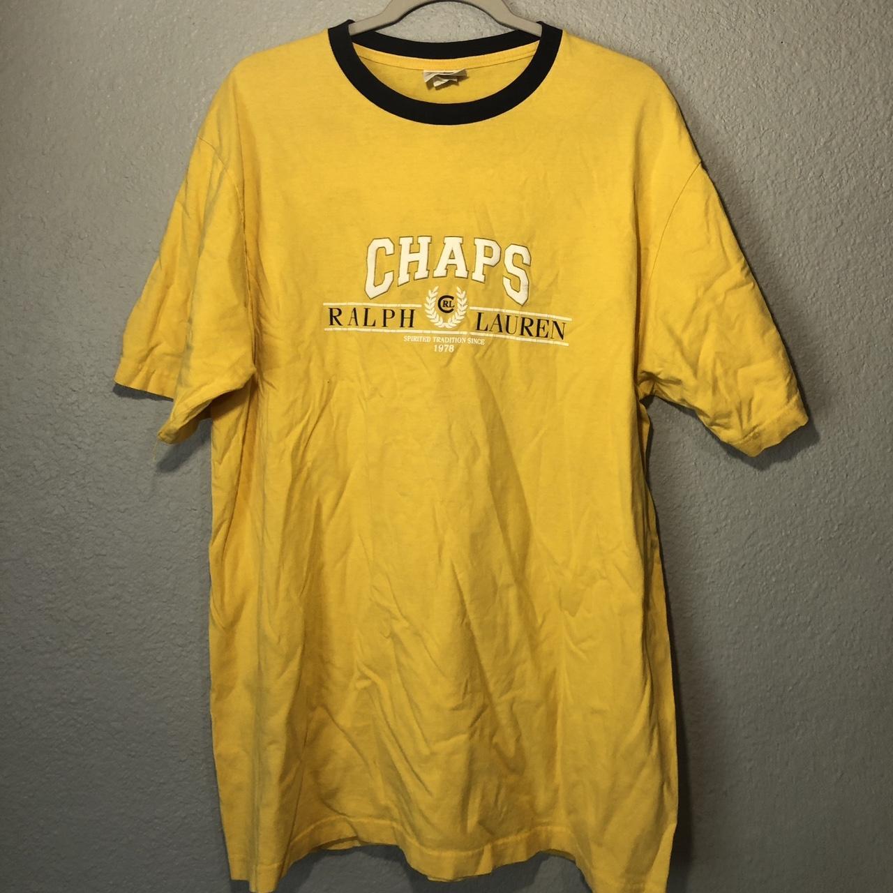 Vintage Yellow T shirt | Chaps Ralph Lauren - Depop