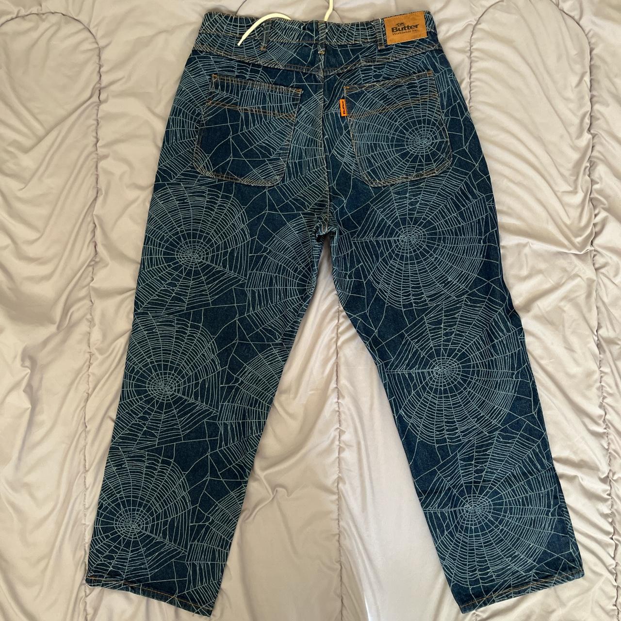 Butter Goods Jeans in dark blue webs Size 36 fits... Depop