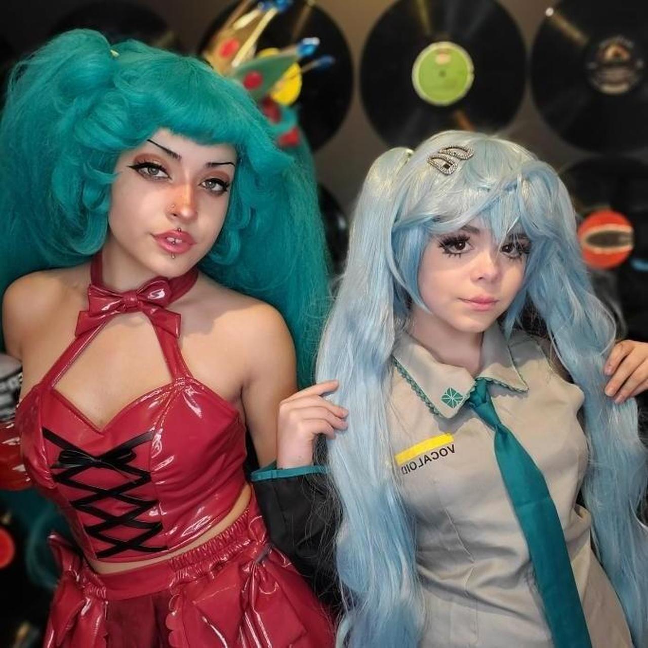 Crown worn not included! Hatsune Miku fluffy wig! If... - Depop