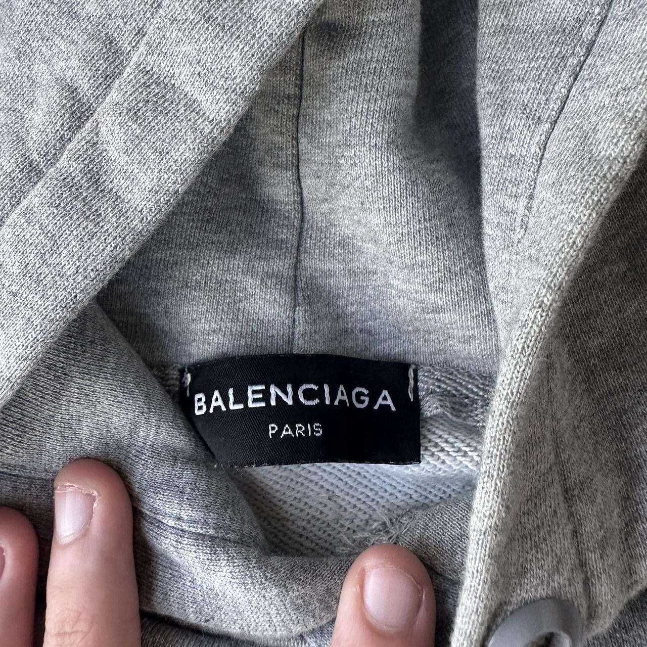 Balenciaga Women's Grey and Black Hoodie | Depop