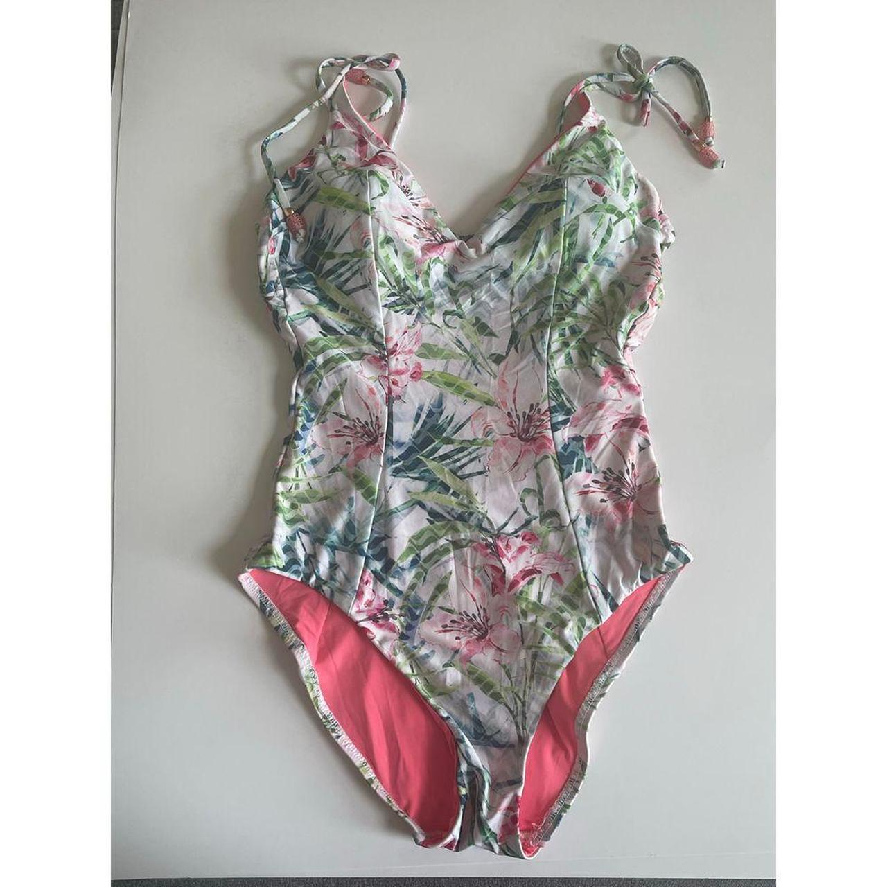 Becca One Piece Swimsuit Floral Multicolor Size... - Depop