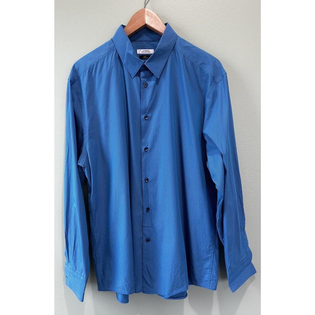 Versace Dress Shirt Size 45 Large Trend Gingham