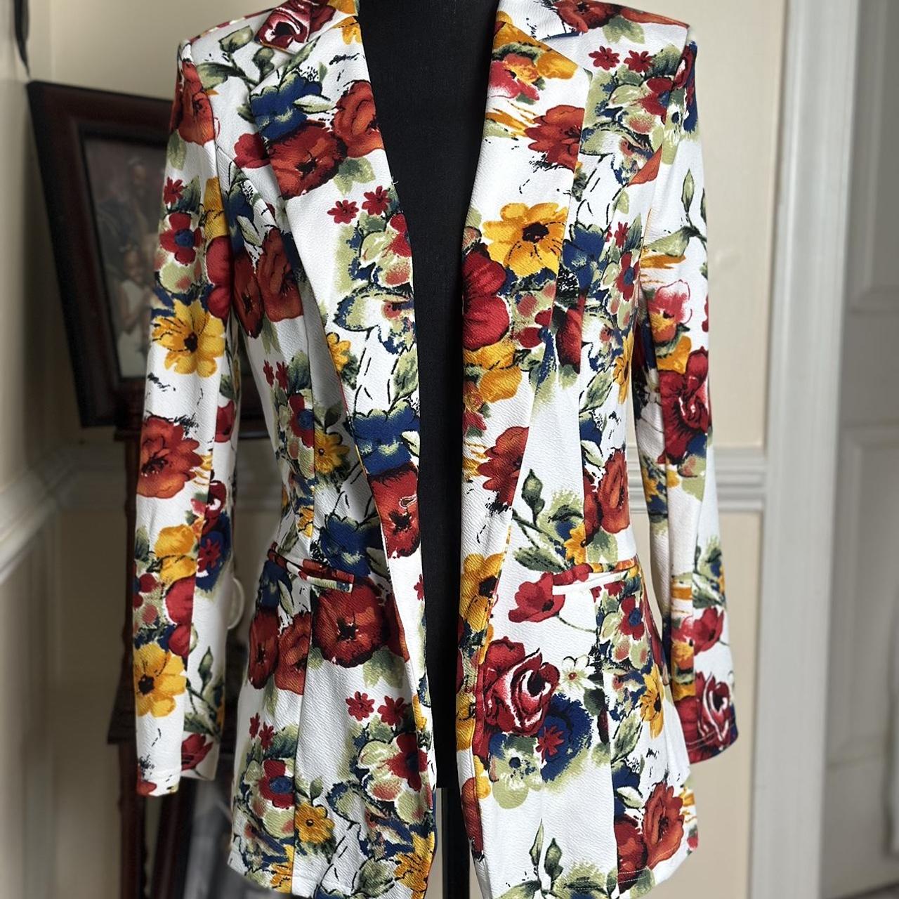 SHEIN Floral Print Single Button Blazer, This size