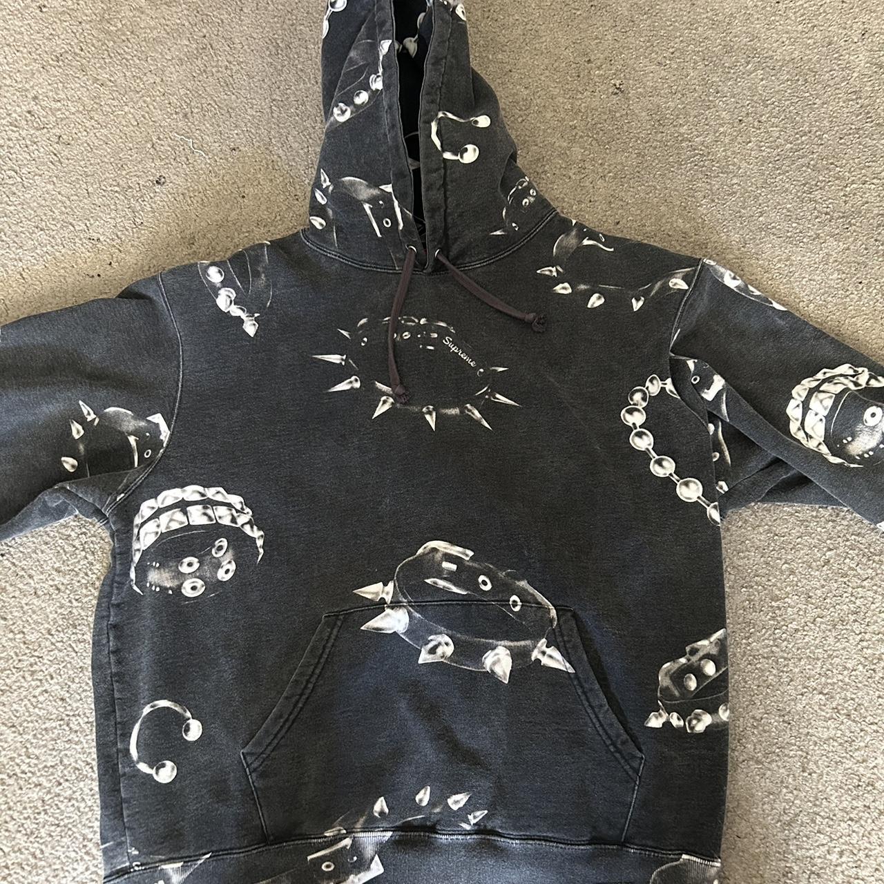 Supreme studded collars hooded sweatshirt black