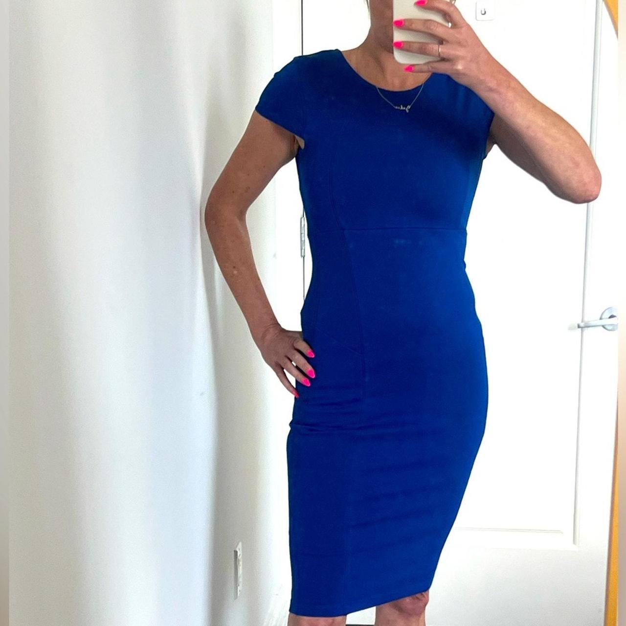 Felicity Coco Vibrant Cobalt Midi Pencil Dress sz. Depop