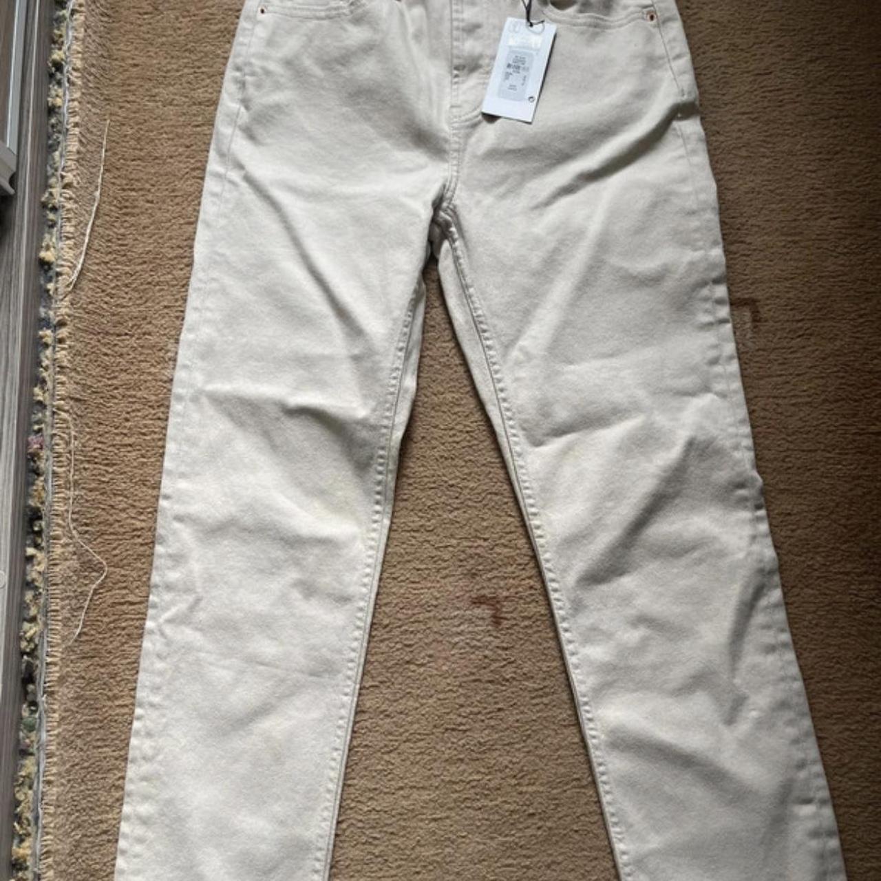 Beige Vintage Slim Straight High Waist Jeans • open... Depop