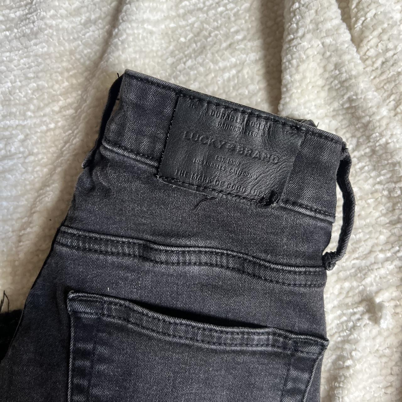 Lucky brand grunge used jeans Lucky you on zipper - Depop