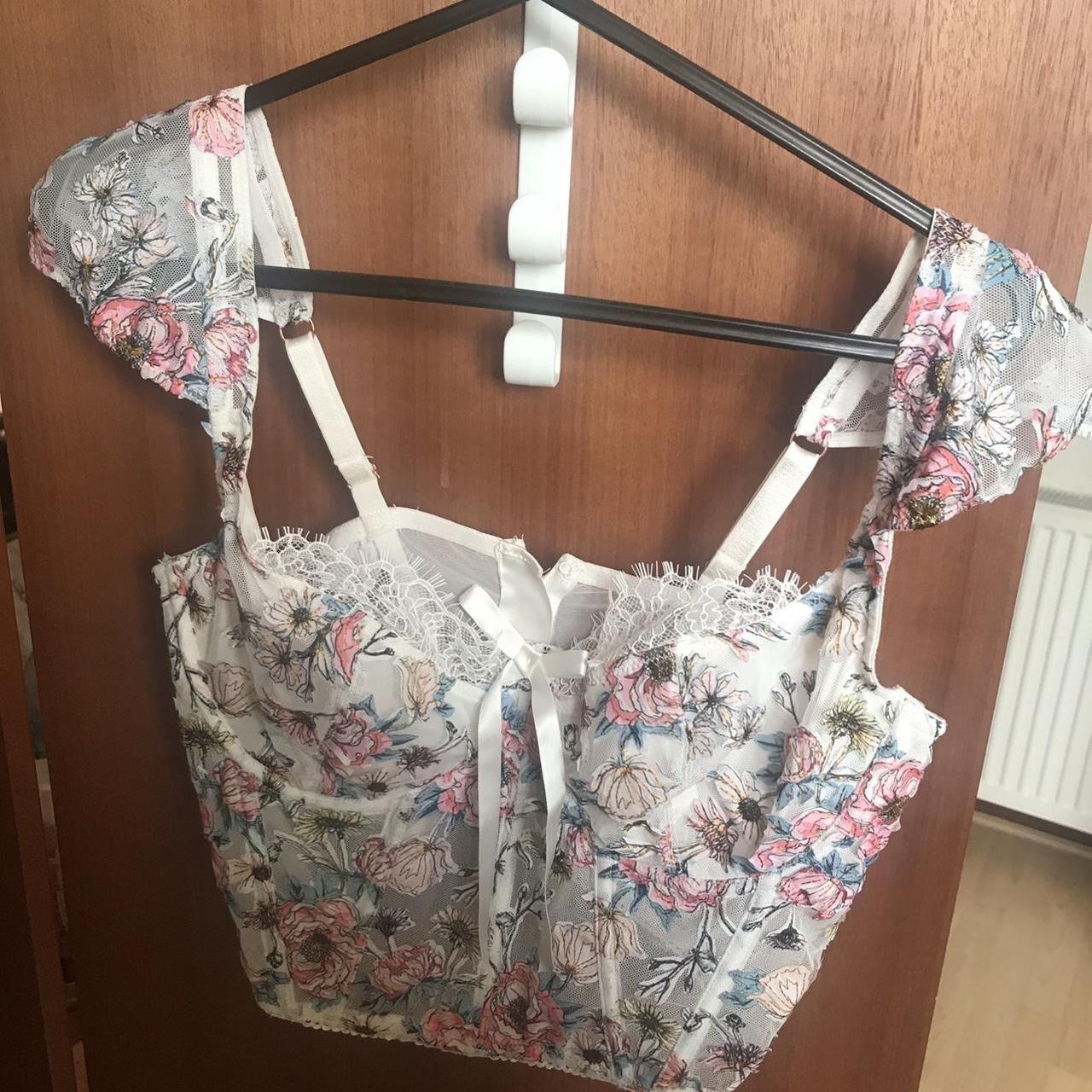 Victoria Secret flower corset top size 34D Excellent... - Depop