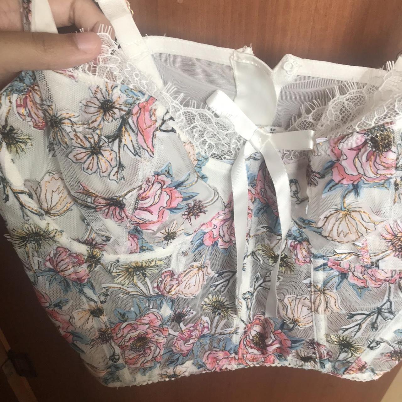 Victoria Secret flower corset top size 34D Excellent... - Depop