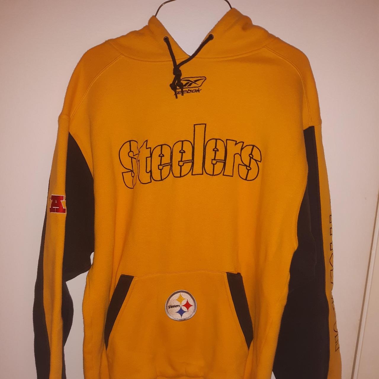 Vintage Reebok Pittsburgh Steelers hoodie Size - Depop