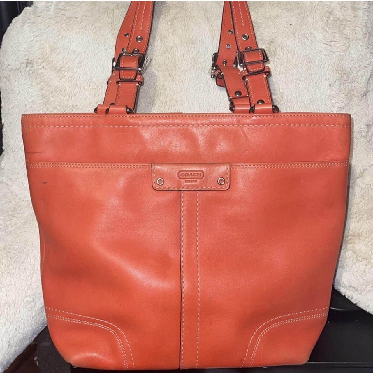 Orange on sale coach tote