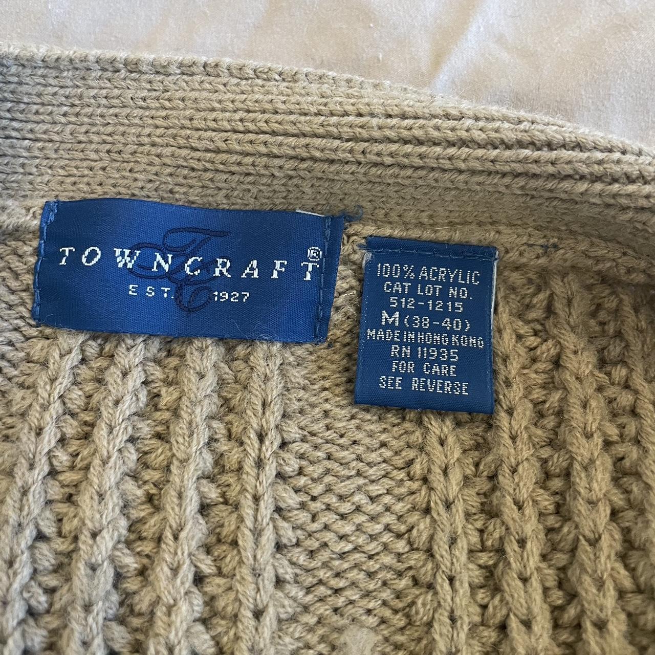 Thick tan knit cardigan perfect for fall and Depop