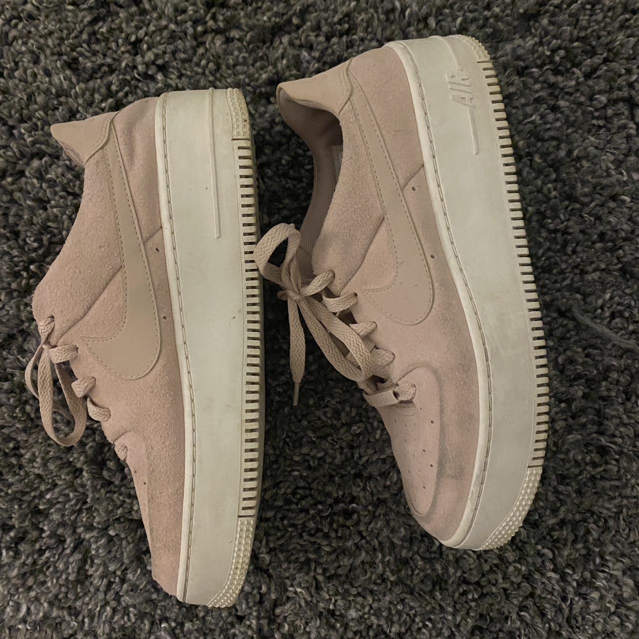 suede pink air forces