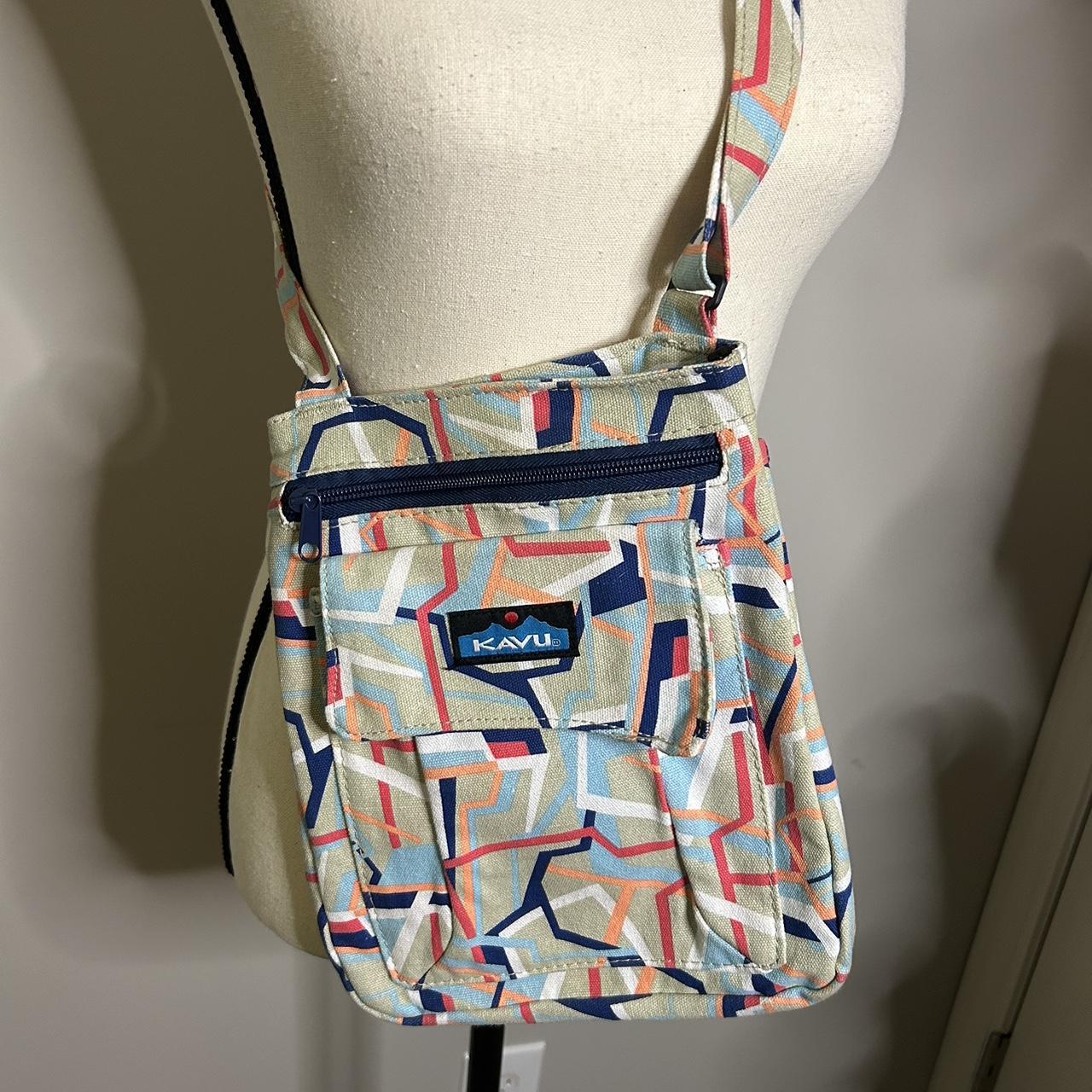 Kavu cross body bag. EUC. Vibrant geometric color... Depop