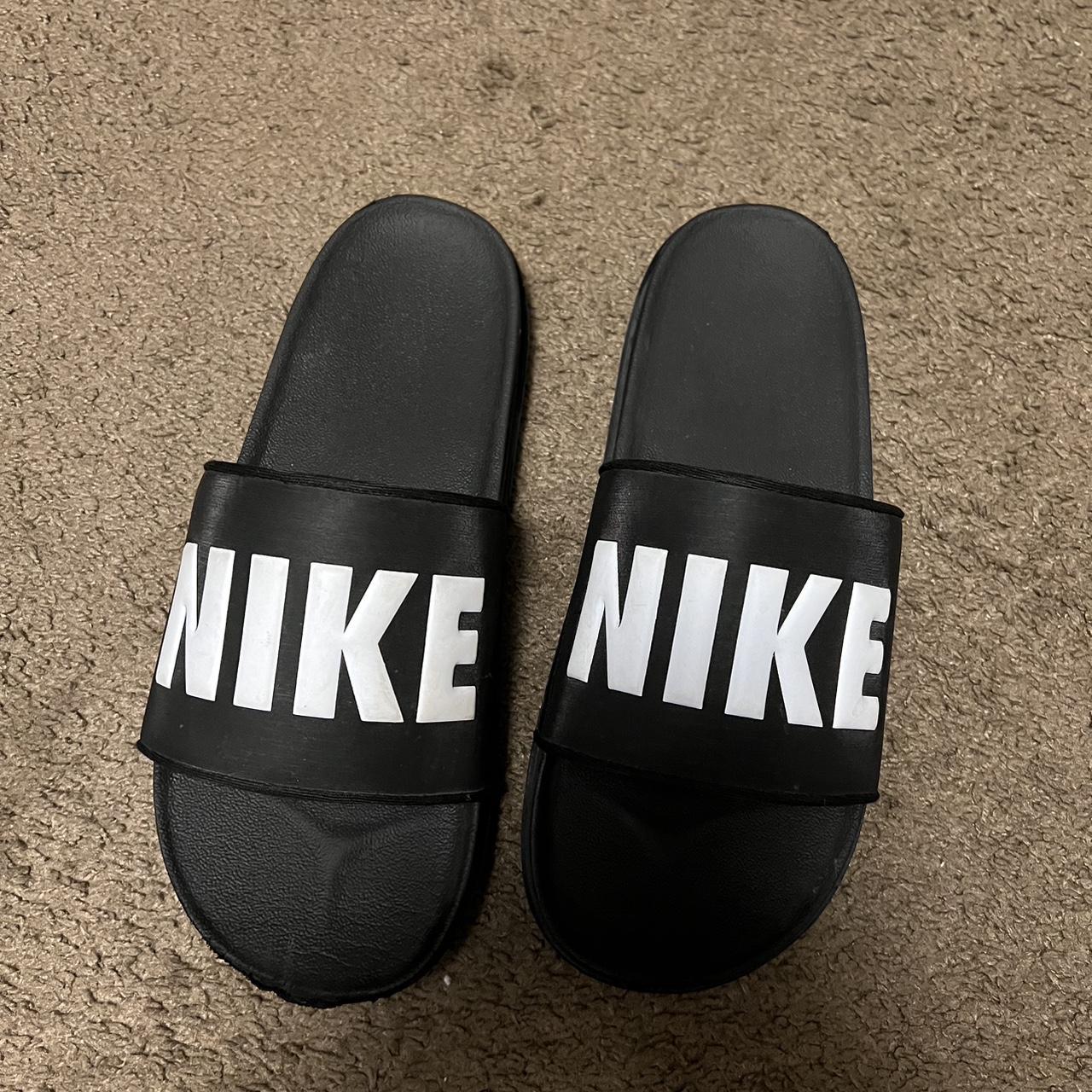 matte black nike slides