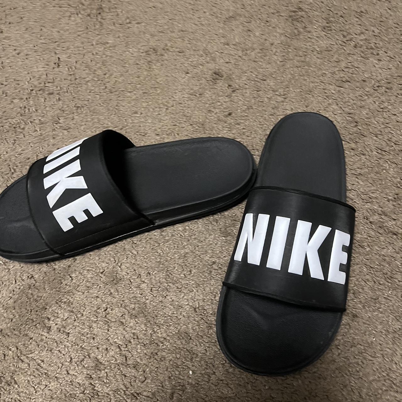Black Nike slides size 13 Depop