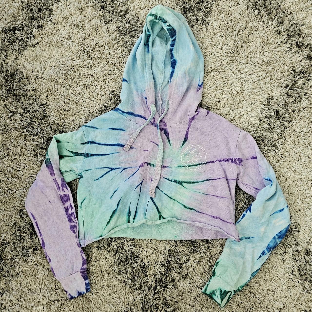 Sand Cloud Tie Dye Cropped Hoodie Depop