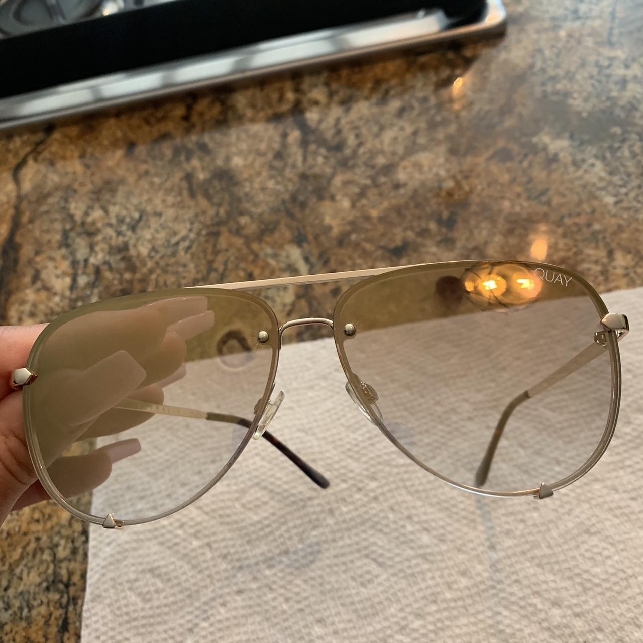(NO PAYPAL) QUAY Gold lenses Wore a few times, no... Depop